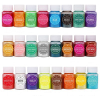 Belles poudres de Mica de 24 couleurs pour l'art des ongles, bricolage de Pigments de perles faits à la main