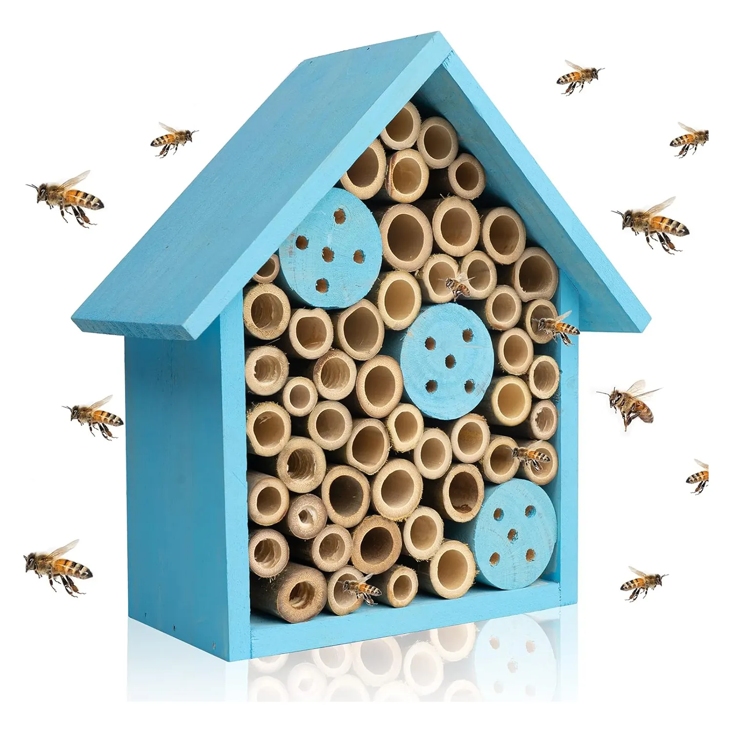 Houten Bijenkorf Hangende Insectenhotels Metselaar Huizen Voor De Tuin