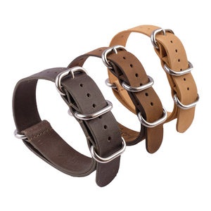 Bulk Custom Logo Luxury Striped Replacement Nylon <span class=keywords><strong>Nato</strong></span> Watch Strap Leather strap - Product Image 1