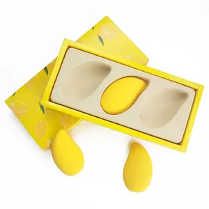 Esponja de maquillaje de mango, batidora con forma de mango de color, esponja cosmética personalizada