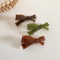 Ensemble de pinces à cheveux Qianjin en acétate français - Barrettes en écaille de tortue et de couleur unie en acide acétique pour femmes