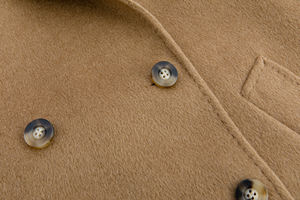 Kadın klasik çift göğüslü çift yüz ceket-30% deve saç ve 70% yün karışımı, deve rengi ile bel kemeri - Product Image 4