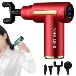 Mini masseur vibrant à batterie pour les muscles fasciaux, type C, avec 4 têtes interchangeables, pistolet de massage, machine de massage pour tout le corps - Product Image 1