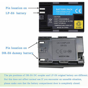 สำหรับ <span class=keywords><strong>Canon</strong></span> 7D DR-E6 decoded DC Coupler LP E6ดัมมี่แบตเตอรี่ USB ชุดอะแดปเตอร์ไฟฟ้าสำหรับ <span class=keywords><strong>Canon</strong></span> <span class=keywords><strong>EOS</strong></span> <span class=keywords><strong>80D</strong></span> 70D/7D 60D/6D 5D Mark II III - Product Image 6