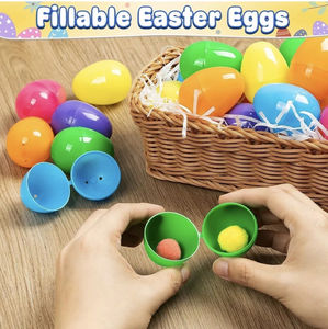 Nioriginal orijinal fabrika boş renkli parlak plastik doldurulabilir paskalya yumurtaları sürpriz hediye şeker ambalaj yumurta parti Favor malzemeleri - Product Image 5