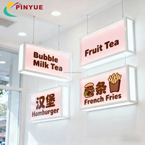 Letrero Luminoso LED Personalizado, Menú Luminoso LED para Interiores, Caja de Luz LED Rectangular para Colgar en la Pared, Publicidad <span class=keywords><strong>con</strong></span> Dibujos de Té <span class=keywords><strong>con</strong></span> Leche y Burbujas - Product Image 1