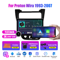 Radio de Coche Android 2 Din con Pantalla QLED 2K de 11.8 Pulgadas y Botones Dobles de Diamante para Proton Wira 1993-2007, Estéreo Android Auto Carplay