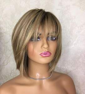 Diskon Besar Wig Atasan Sutra Pixie Potongan Renda Emas Balayage Rambut Manusia Perawan Brasil 100% untuk Wanita - Product Image 5