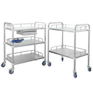 Chariot médical en acier inoxydable petit chariot mobile de stockage pour hôpital salon de beauté support d'hôpital mobile hôtel <span class=keywords><strong>restaurant</strong></span> approvisionnement - Product Image 1