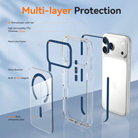 Funda Transparente Magnética de TPU+PC para Teléfono Móvil con Carga Inalámbrica, Acabado Esmerilado, para iPhone 16 17 18 Pro Max, Venta al Por Mayor, Alta Calidad