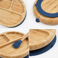 Ensemble de vaisselle pour enfants en silicone imprimé avion, sans BPA, antidérapant, écologique, avec assiette à compartiments à ventouse, bol, cuillère, fourchette, bavoir et ustensiles