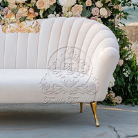 Sofás Modernos para Sala de Estar de 1, 2 y 3 Plazas, Muebles para Bodas, Sofá de Tela de Lujo con Brazos de Acero Dorado y Estructura Metálica