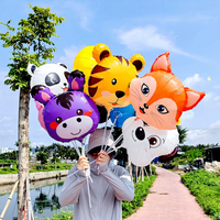 Ballons en forme de tête d'animal de dessin animé pour enfants, adaptés à Halloween, aux anniversaires, aux activités de maternelle et aux décorations portables.