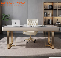 Bureau de luxe en roche, haute luminosité, moderne, simple, haut de gamme, pour ordinateur, idéal pour la maison et l'étude, durable et tendance