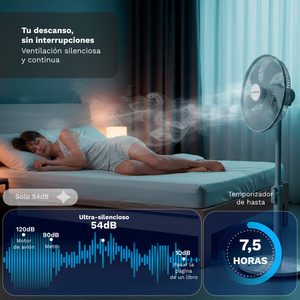Ventilatore a piantana Grunkel 12 velocità con telecomando e oscillazione, bianco - Product Image 2