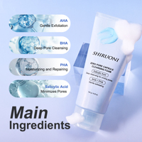 Nettoyant Visage Personnalisé Végétalien AHA BHA PHA en Microcapsules Équilibrant l'Hydratation, Nettoyant Profond, Contrôle du Sébum, Soin Rafraîchissant pour la Peau