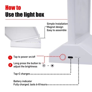 Rechargeable A4 Slim Double-Sided LED Light Box with 1000 Lumens Portable Menu Poster <b>Frame</b> for Indoor Advertising - Product Image 5