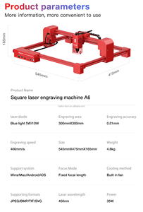 <span class=keywords><strong>MR</strong></span>.CARVE A6 Nouveau graveur laser portable à diode, mini marqueur DIY pour bois, cuir, papier, métal enduit, logo personnalisé - Product Image 6