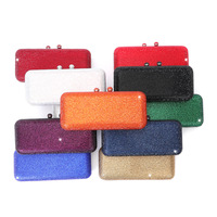 Kristallen strass bruiloft dames handtas effen kleur lange portemonnee kristallen warmgeperste diamant dames schouder- en handtas voor gala-avonden