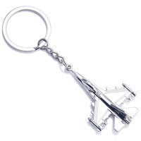 Porte-clés en alliage de zinc style dessin animé, avion de chasse, avion de guerre, hélicoptère, porte-clés unique