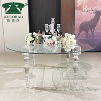 Table de mariage en acrylique transparent, de forme ronde, pour location d'événements, de fête