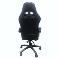 Chaise ergonomique en cuir synthétique pour ordinateur, pivotante, bleue, inclinable, chaise de jeu personnalisée