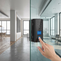 Cerradura Inteligente Deve Comercial sin Marco, con Lector de Huellas Dactilares, Tarjeta, Código, Aluminio, Biométrica, Digital, Electrónica, Tuya, para Puerta de Vidrio
