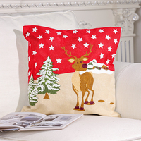Coussin décoratif de Noël en coton 100 %, amovible et lavable, idéal pour les fêtes, un best-seller pour la maison