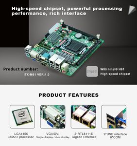 Procesador IIT h61, compatible con LGA1155 I3 I5 I7, mini placa base industrial itx, novedad - Product Image 6