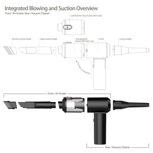 Aspirateur de voiture sans fil portable mini, sec et humide, 90W, rechargeable - Product Image 3