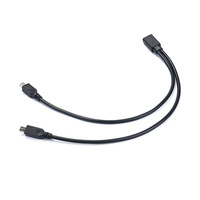 Kabel Pengisian Daya USB Tipe-C Female ke 2 USB-A Male 2x3A dengan Selubung PVC untuk Ponsel dan Tablet