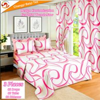 Parure de lit en polyester, magnifique housse de couette avec rideaux, ensemble de literie de luxe rouge 6 pièces, fournisseur