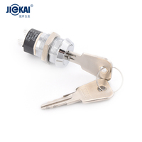 JK2801A 19mm Tamaño del orificio de montaje Selector mantenido de 2 posiciones Función de control giratorio Bloqueo de interruptor de llave