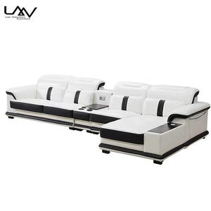 आधुनिक सफेद एल आकार अनुभागीय सोफे लिविंग रूम सोफा सेट फर्नीचर होटल विला लक्जरी मॉड्यूलर कृत्रिम चमड़े के सोफे - Product Image 6