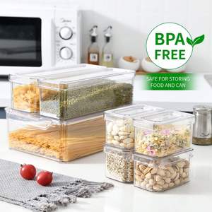 Organizadores de Refrigerador, Juego de 10 Piezas, Rectangulares, Transparentes, de PET, Libres de BPA, Herméticos, Apilables, Multifuncionales, Moldeados por Inyección, para Almacenamiento en la Cocina - Product Image 4
