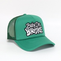 Gorra Trucker de Espuma de Poliéster Personalizable de Alta Calidad con Logotipo Bordado, 5 Paneles, Verde, Moda, Deportes al Aire Libre, Gorras Trucker para Hombre