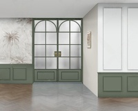 Porte vitrée à cadre en aluminium français antique Porte battante simple ou double ouverte pour pièces intérieures