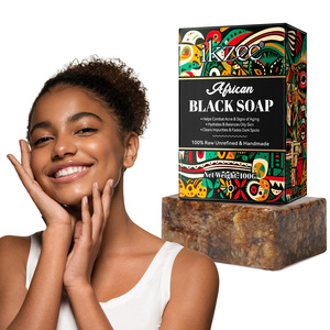 Jabón Negro Africano Crudo de Ghana Orgánico Hecho a Mano de 100g para Limpieza Facial y Corporal, Tratamiento para Manchas Oscuras, Imperfecciones y Acné, Venta al por Mayor y de Marca Propia - Product Image 1