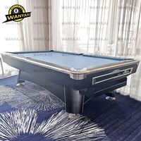 Table de billard de haute qualité en bois massif de 8 pieds ou 9 pieds pour club et bar avec système de retour de billes et dalles en pierre bleue de Jiujiang