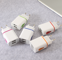 Chargeur mural portable double USB avec logo OEM, LED, 2 ports, pour téléphones mobiles