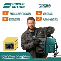Soudeuse à inverter IGBT MMA de haute puissance Power Action WM500, 20-500A, 340-440V, machine de soudage industrielle avec câbles complets