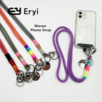 Fleur tissée personnalisée sangle de carte d'identité universelle lanière de cou réglable pour téléphones mobiles et étuis de téléphone avec crochet accessoire