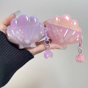เคสหูฟัง AirPods Pro3 4 3 2 1 <span class=keywords><strong>Pro</strong></span> Pro2 แบบ 3 มิติ สีไล่ระดับมุกหลากสี พร้อมจี้ห้อย - Product Image 1
