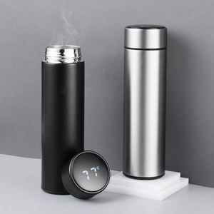 Bouteille d'eau personnalisée avec logo, 500 ml, double paroi en acier inoxydable, affichage de la température LED, bouteille d'eau intelligente en acier - Product Image 2