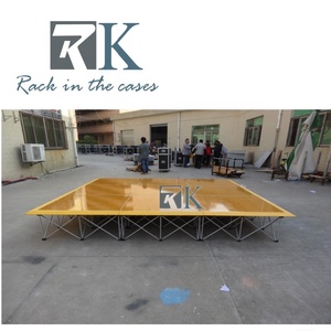 Dance Party Wooden Dance Floor with Yellow <b>Platform</b> and Aluminum Edges - Product Image 5