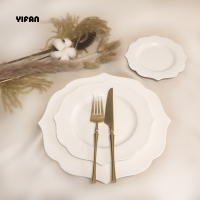 Nouvel ensemble de vaisselle en porcelaine fine motif Fleur de Monsoon, assiettes de présentation pour hôtels cinq étoiles, assiettes de service pour mariage décoratif