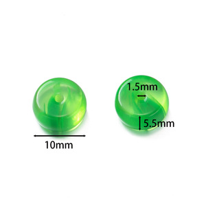 Cuentas Redondas de Resina Imitación Jade 5.5x10mm con Agujero de 1.5mm, Suministros para Fabricación de Joyería DIY, Cuentas Sueltas Planas Tipo Barril para Manualidades - Product Image 2