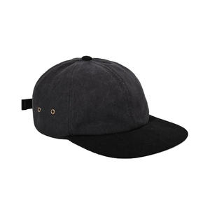 Gorro con visera plana unisex de pana de alta calidad con combinación de colores personalizada, gorra SnapBack de 6 paneles, gorra de estilo deportivo informal para actividades al aire libre - Product Image 4