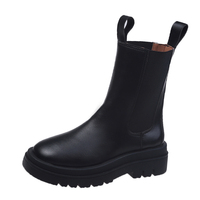 Bottes épaisses personnalisées, bottes chaudes à la cheville et coupe haute, bottes courtes à semelle extérieure épaisse pour femmes