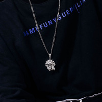 Prêt à expédier pendentif Moissanite personnalisé 925 argent rond taille brillant Moissanite diamant Allah pendentif avec collier en argent